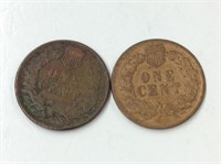 1907 Indian Head Pennies - lot of 2