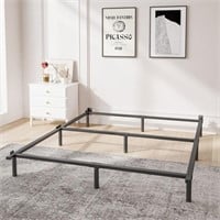 TN6011  QFTIME Bed Frame, Low Profile, Black, Full