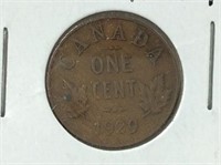 1929 Canadian small 1 Cent (vf)