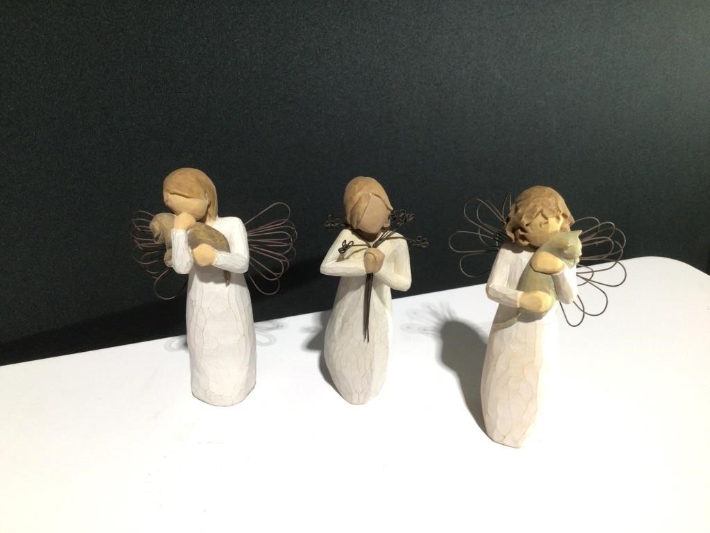 (3) Willow Tree Angel Figurines Lot