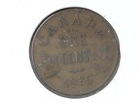 1935 Canadian small 1 Cent (vf)