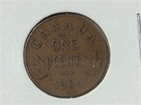1936 Canadian small 1 Cent (xf)