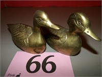 PAIR OF BRASS DUCKS