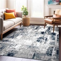 Contemporary Abstract Rug 5' x 7' Blue