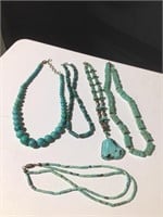 (5) Lot of Turquoise & Beaded Necklaces