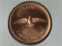 1967 Canadian 1 Cent Coin