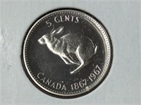 1967 Canadian 5 Cent Coin