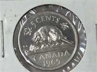 1965 Canadian 5 Cent Coin
