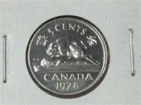 1978 Canadian 5 Cent Coin (proof)