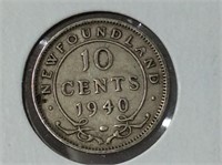 1940 Newfoundland 10 Cent Coin (f)