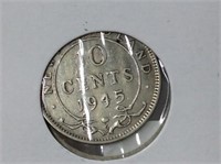 1945 Newfoundland 10 Cent Coin (vf)
