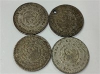 4x Different Mexico Silver Pesos