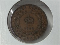 1929 Newfoundland 1 Cent Coin (vf)
