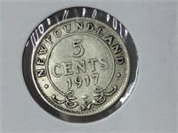 1917 Newfoundland 5 Cent Coin (f)
