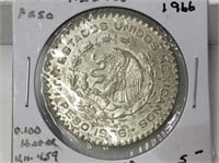 1966 Mexico 1 pesos silver Coin