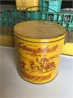 Vintage Campbell Brand Coffee Tin Bucket