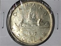 1937 Canadian silver dollar (xf)