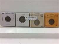 4x Canadian 5 Cent Coins See Pic's