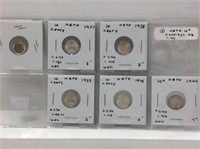 6x Netherlands Unc 10 Cent Coins