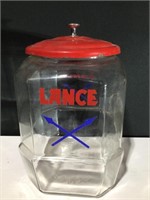 11” Lance Lidded Advertising Glass Jar Store