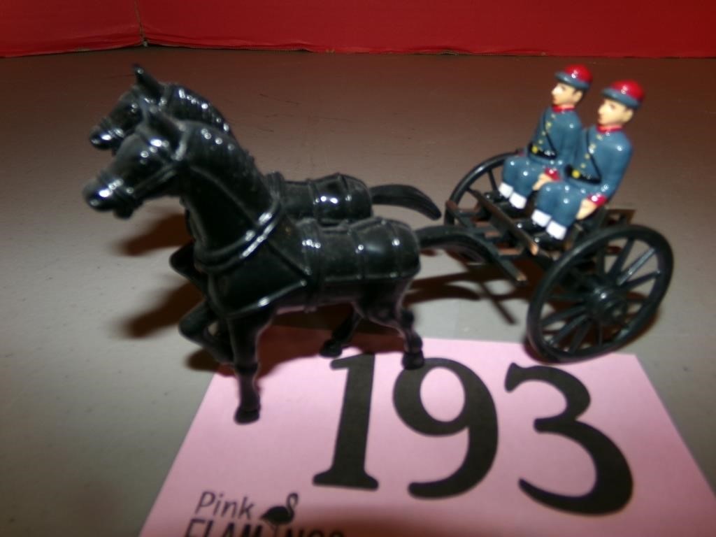 CIVIL WAR CAST METAL HORSE AND BUGGY