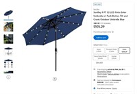 TE6534  Blue Sun-Ray Solar Umbrella - 9 Ft