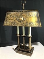 20” Vintage Brass Candlesticks Table Lamp