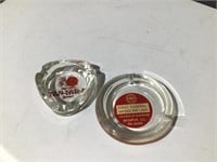 (2) Glass Advertising Ashtrays Lot First Federal
