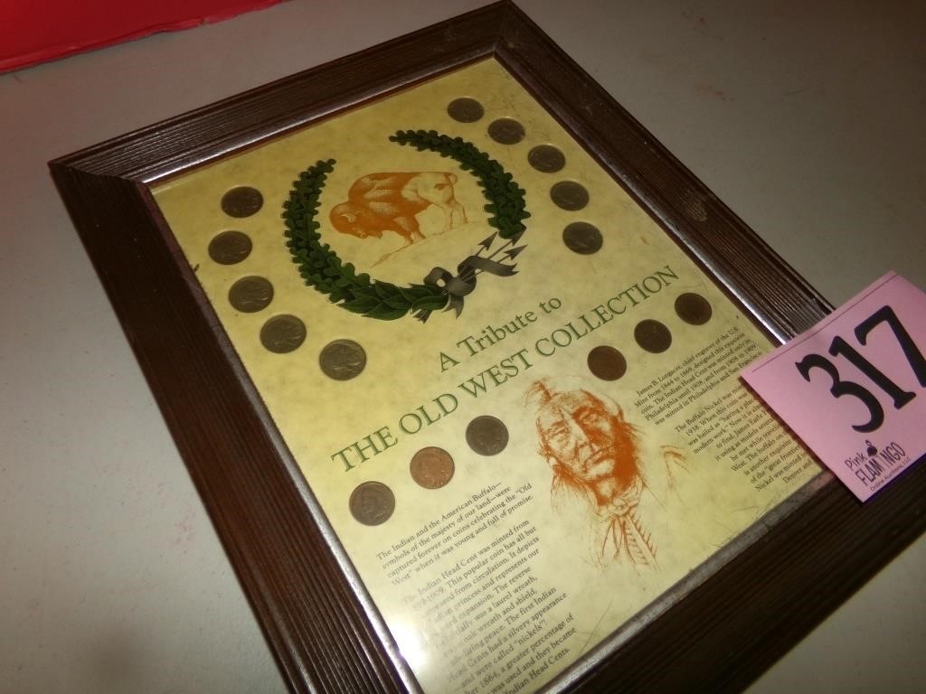 FRAMED OLD WEST COIN COLLECTION
