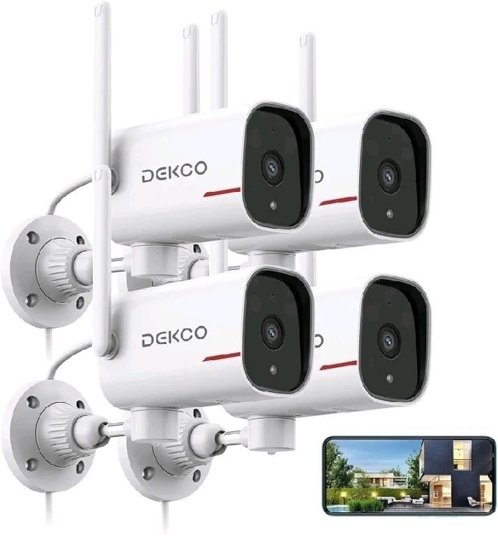 DEKCO DC4L 4Pack Home Security Cameras with 2K Col
