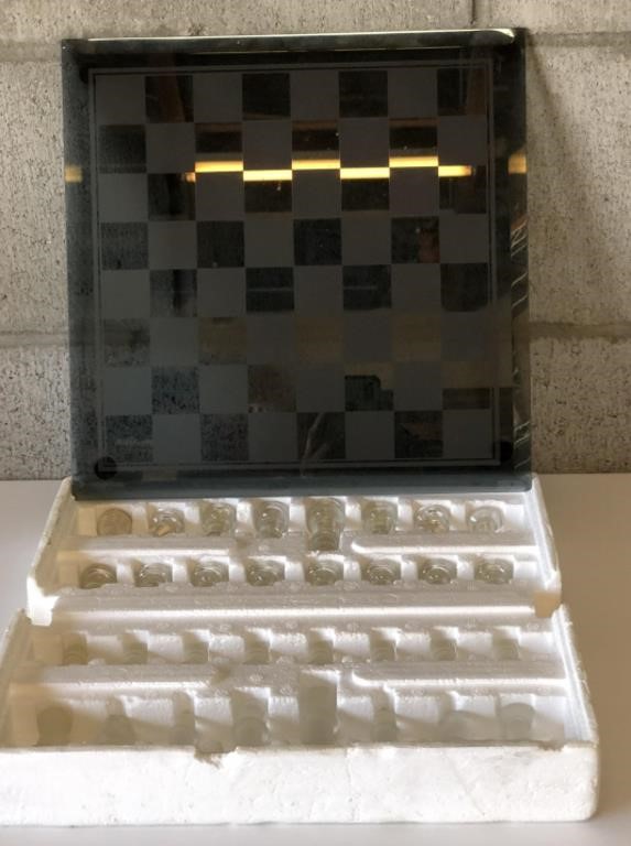 NIB Glass Chess Set
