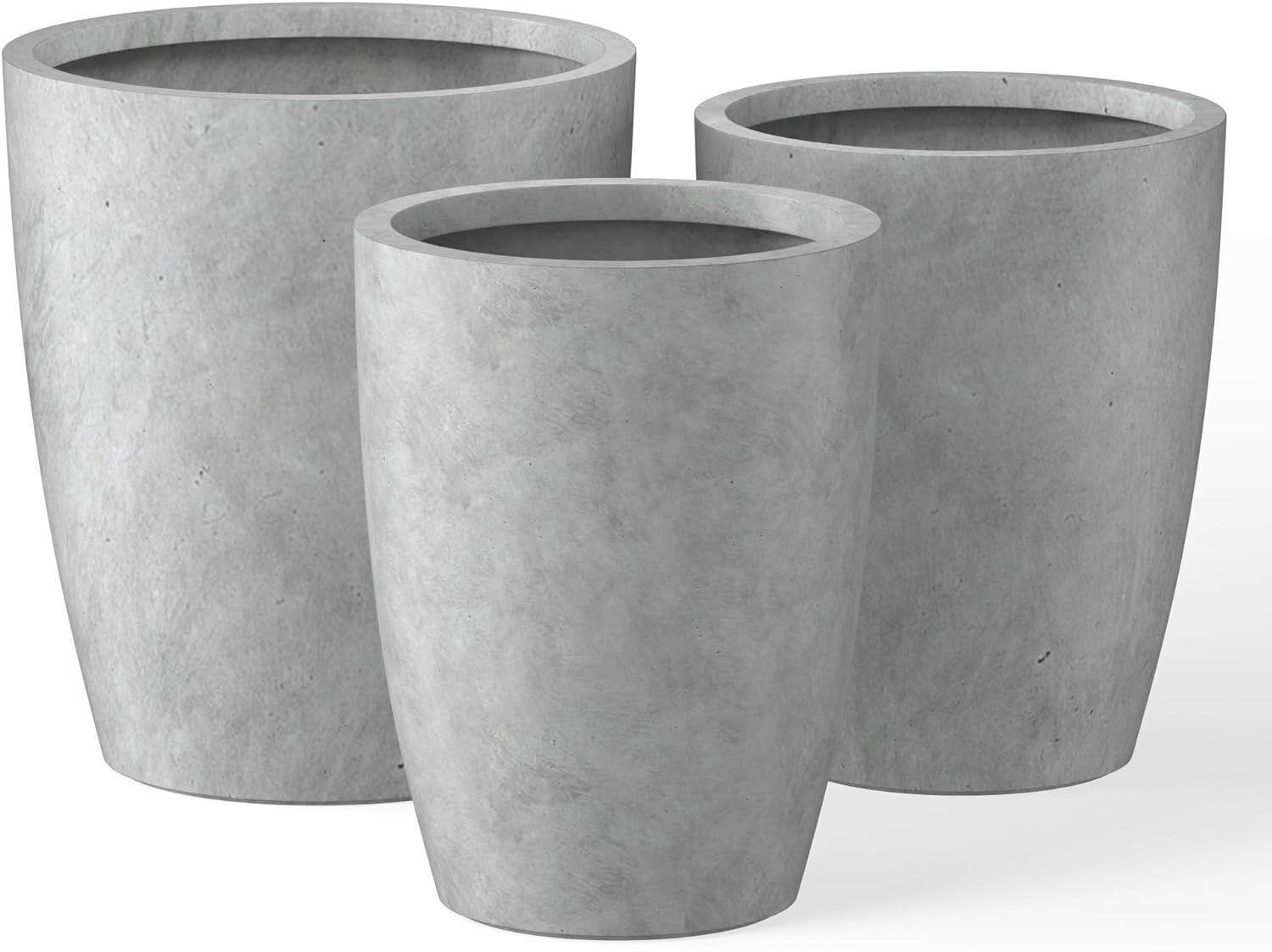 Kante Tall Round Concrete Planters Set of 3
