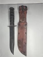 UNMARKED FIXED BLADEFIGHTING KNIFE WITH SHEATH