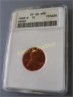 1969S PF66 Red Lincoln Cent Graded