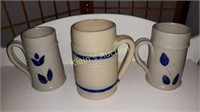 Steins Mugs Lot Of 3 Williamsburg Pottery & More