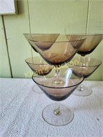Smoky Martini Glasses Lot Of 6 mcm
