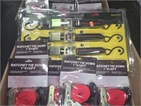 6 PACKAGES RATCHET TIE DOWNS