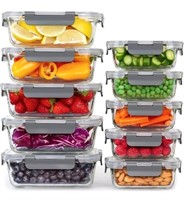 Glass Food Storage Containers with Airtight Lids.