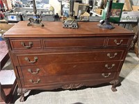 Mahogany or ornate 4 Drawer Dresser 52in Long
