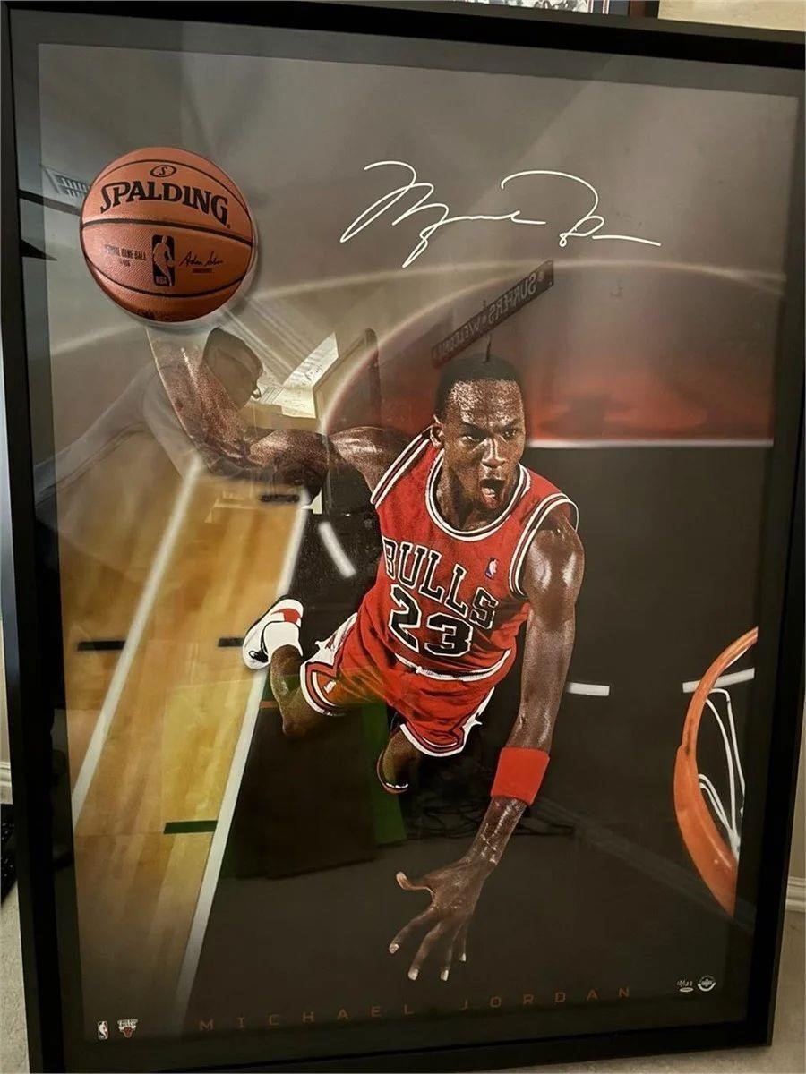 Authentic Life-Size Michael Jordan signed in frame