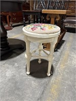 Floral sewing/needle Point Wooden Stool