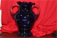 A Cobalt Blue Glass Urn