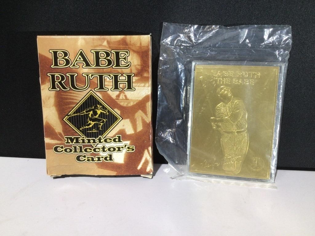 Babe Ruth Minted Gold Collectors Card & Box