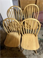 Four Wooden Dowel Chairs **