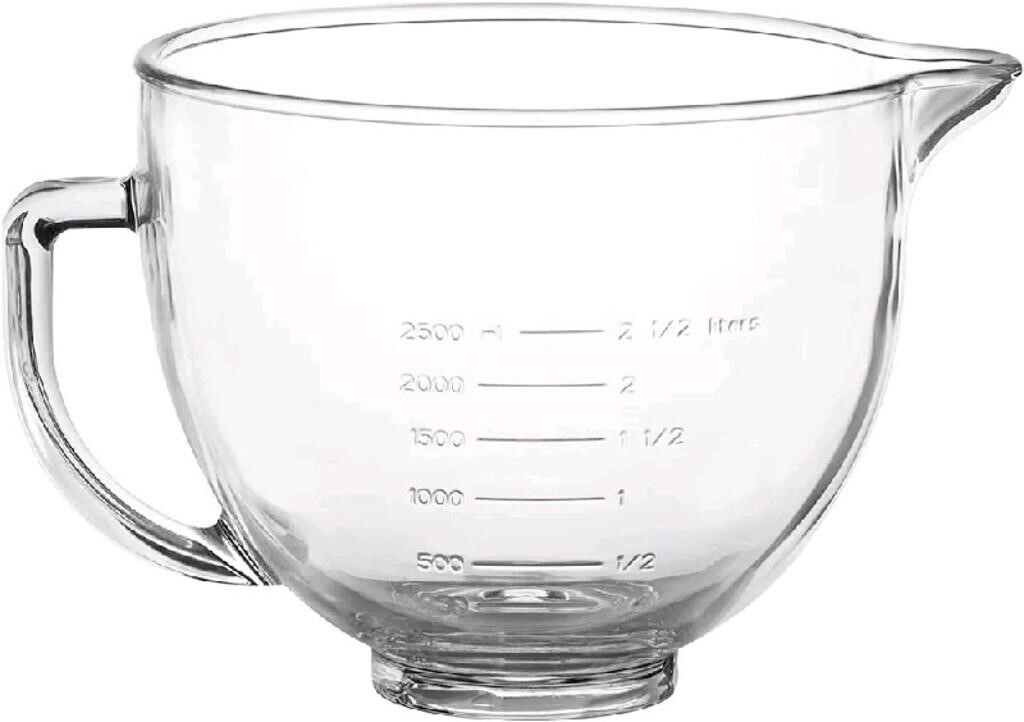 MOLIGOU Glass Mixing Bowl for Kitchenaid 4.5 and 5
