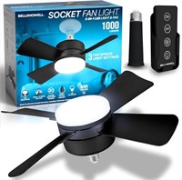 Bell+Howell Socket Fan Cool Light Deluxe Black – C