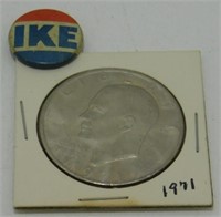 Eisenhower Vintage Campaign Button (IKE) and IKE