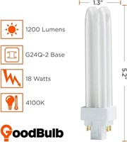 18 Watt CFL Light Bulbs | 4 Pin G24Q-2 Base 4100K