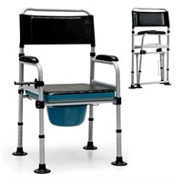 Gymax 4-in-1 Bedside Commode Folding Toilet Chair