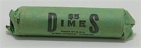 Roll of (50) 1964-D Roosevelt Silver Dimes -